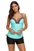 Sexy Mint Bralette Tankini Top with Shorts Swimsuit
